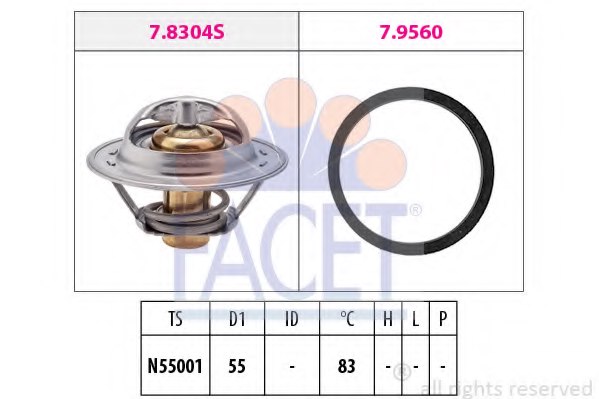 FACET 7.8304 Thermostat, coolant